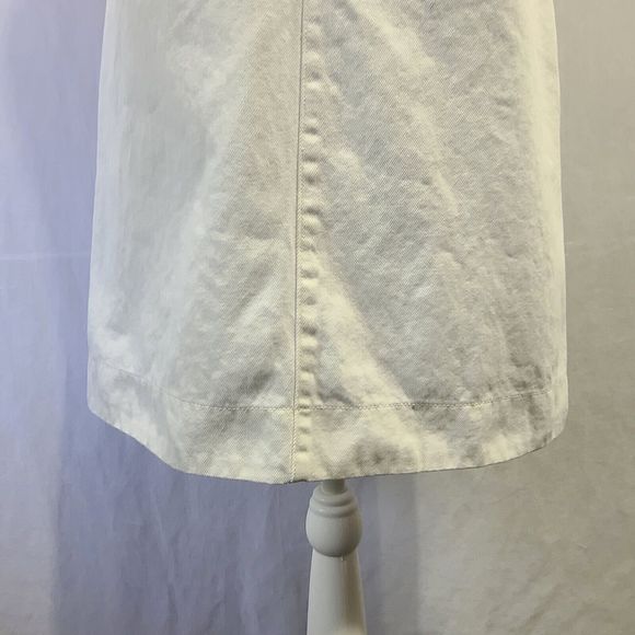 J. CREW White Denim Sleeveless Shift Dress Women's 4 Button Back Closure Pockets - Picture 7 of 12